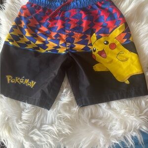 Pokemon Kids Swim Trunks - Black, Yellow, Red, Blue